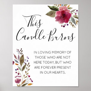 Diese Kerze verbrüht Wasserfarbenprächtige Gedenks Poster