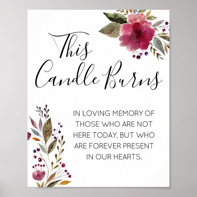 Diese Kerze verbrüht Wasserfarbenprächtige Gedenks Poster (Vorne)