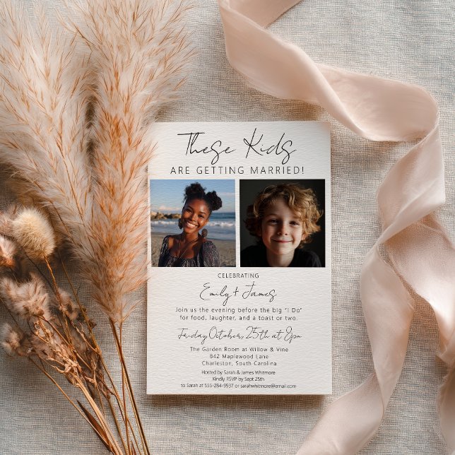Diese Kinder bekommen das Abendessen mit Probe Einladung (These Kids Are Getting Married Rehearsal Dinner Invitation)