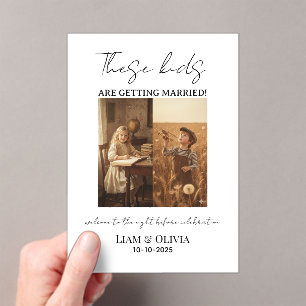 Diese Kinder heiraten am Abend zuvor Acryleinladungen