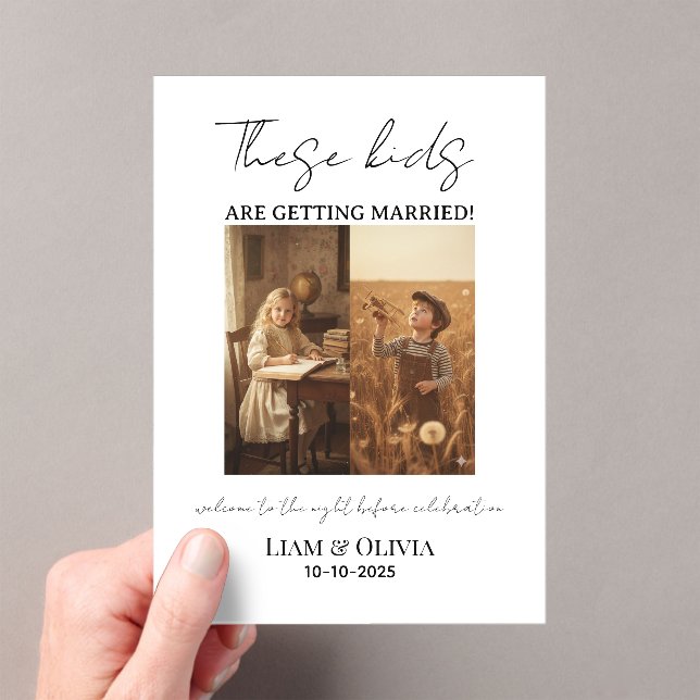 Diese Kinder heiraten am Abend zuvor Acryleinladungen (Insitu (Handheld))