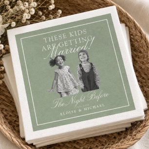 Diese Kinder heiraten Schwarz-Weiß-Foto Serviette