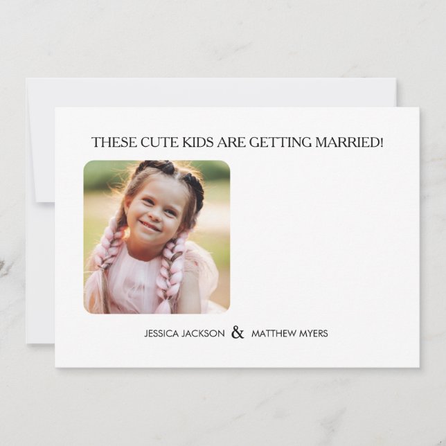 Diese Kinder werden Fotos der Kindheit heiraten Einladung (Vorderseite)