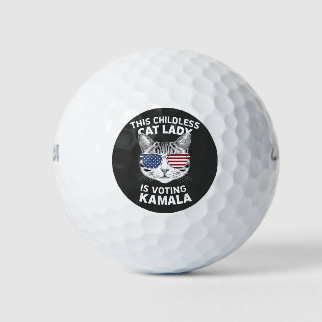 Diese kinderlose Katze-Lady wählt Kamala Golfball (Vorderseite)