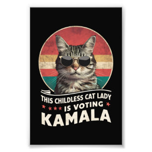 Diese kinderlose Katzenlady wählt Kamala Fotodruck