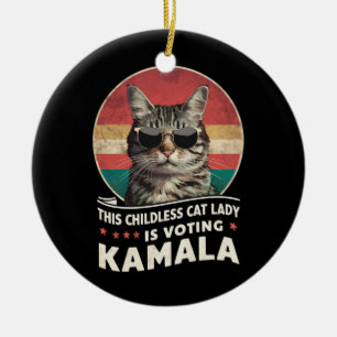 Diese kinderlose Katzenlady wählt Kamala Keramik Ornament