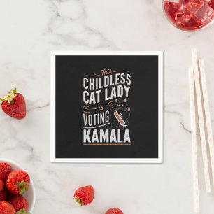 Diese kinderlose Katzenlady wählt Kamala Serviette