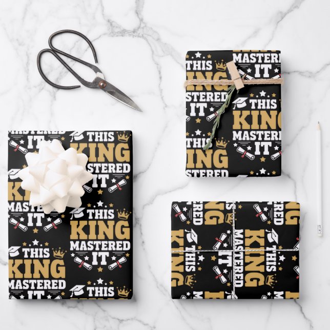 Diese King I Mastered It Master-Abschlussklasse  Geschenkpapier Set (Vorderseite)