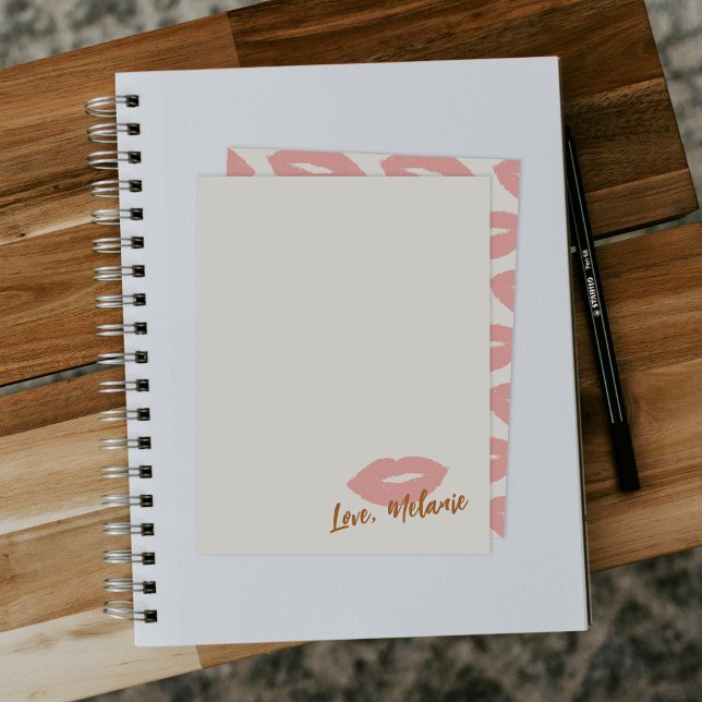 Diese Kiss Script Stationery Note Card - Peach Mitteilungskarte (Von Creator hochgeladen)