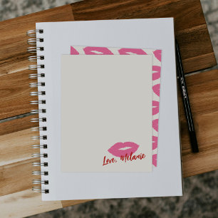 Diese Kiss Script Stationery Note Card - Pink Mitteilungskarte