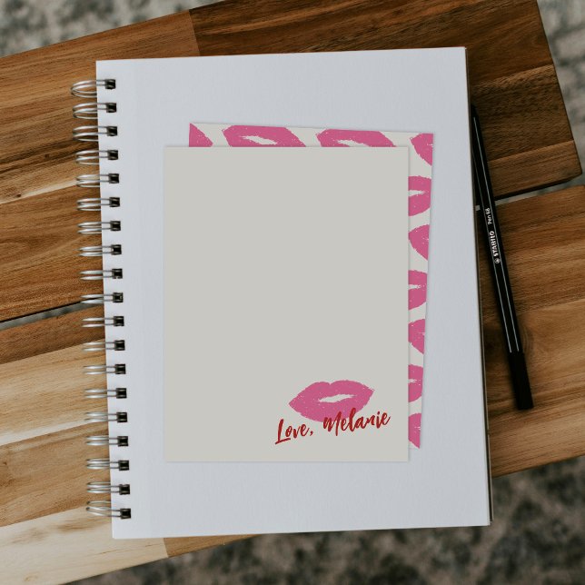 Diese Kiss Script Stationery Note Card - Pink Mitteilungskarte (Von Creator hochgeladen)
