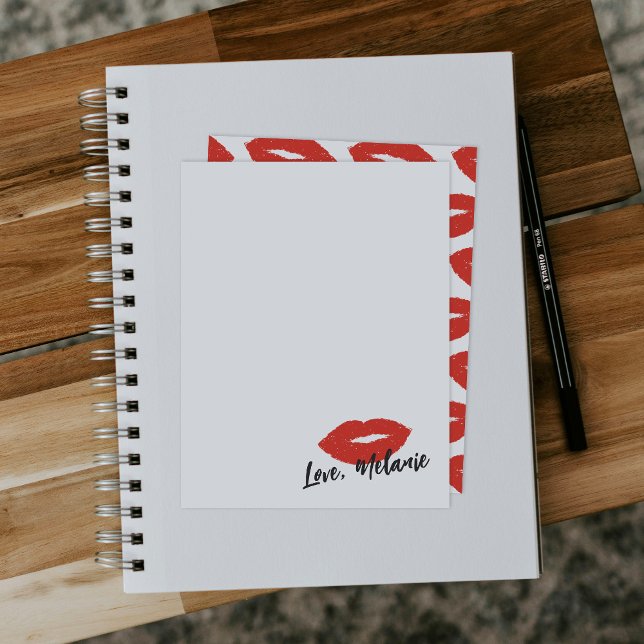 Diese Kiss Script Stationery Note Card - Rot Mitteilungskarte (Von Creator hochgeladen)