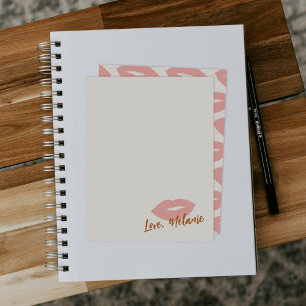 Diese Kiss Script Stationery Notizkarte - Pfirsich Mitteilungskarte