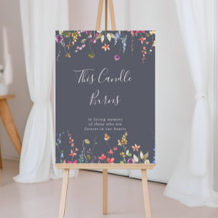 Diese klassische blaue Wild-Blumenkerze Burns Poster