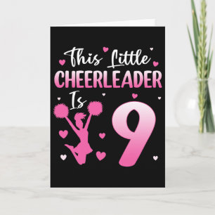 Diese kleine Cheerleaderin ist 9 Jahre alt Bday 9t Karte
