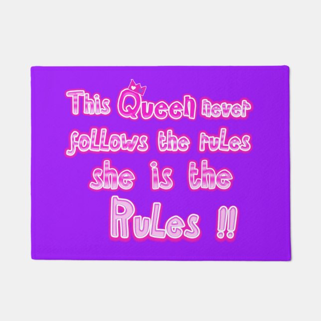 Diese Königin befolgt nie die lila Regeln Fußmatte (Vorderseite)
