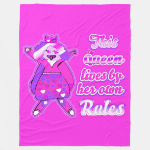 Diese Königin befolgt nie die Regeln pink Fleecedecke