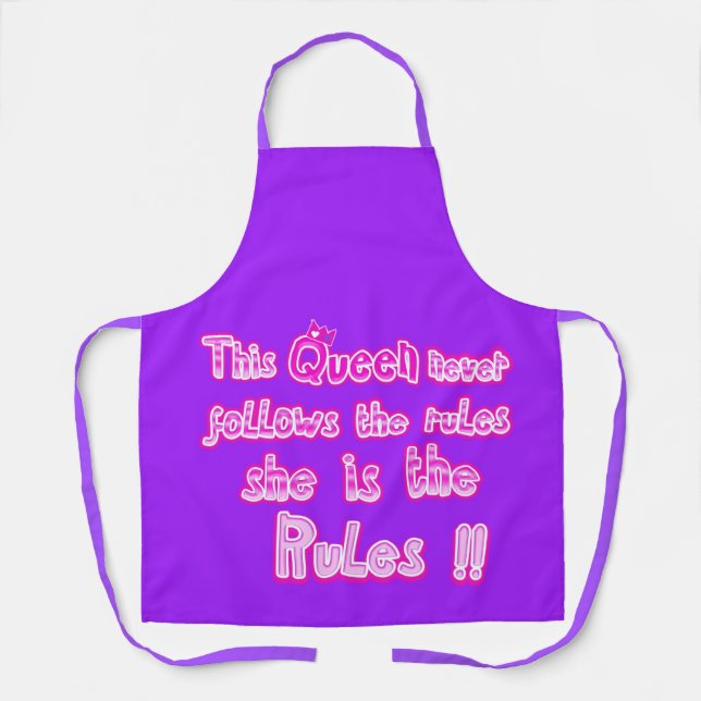 Diese Königin folgt nie den lila Regeln Schürze (Vorderseite)