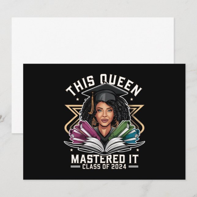 Diese Königin meisterte es-Klasse des Abschlusses  Einladung (Vorne/Hinten)