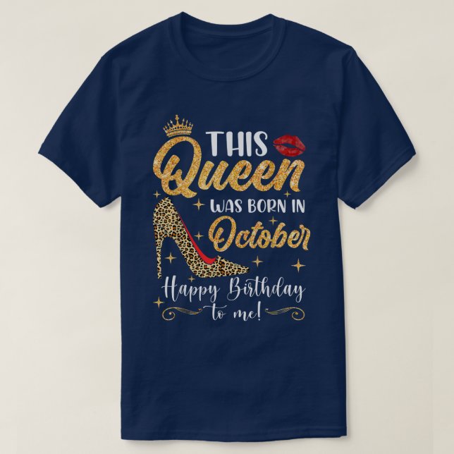 Diese Königin war im Oktober Niedlichen Mädchen Ge T-Shirt (Design vorne)