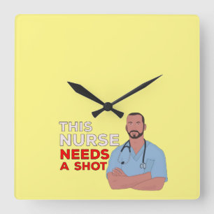 Diese Krankenschwester braucht einen Schuss Quadratische Wanduhr