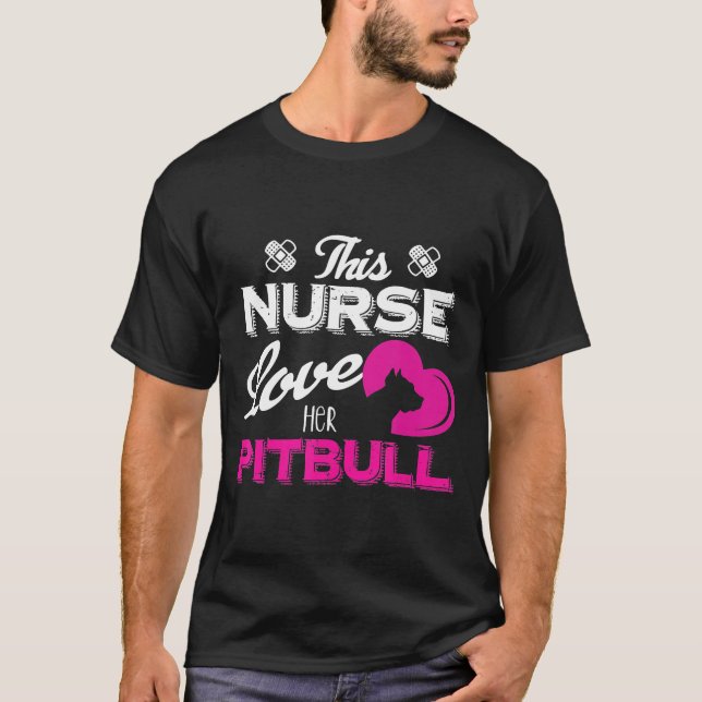 Diese Krankenschwester Liebe ihren Pitbull T-Shirt (Vorderseite)