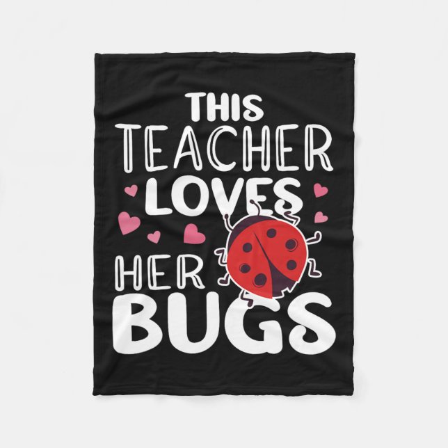 Diese Lehrerin Liebe ihre Bugs - Ladybug-Bugs für  Fleecedecke (Vorderseite)