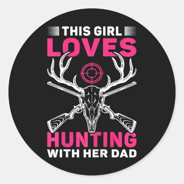 Diese Lieben jagen mit ihrer Vater-Töchterjagd Runder Aufkleber (Vorderseite)