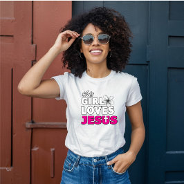 Diese Mädchen Lieben Jesus - Rosa Blume T-Shirt