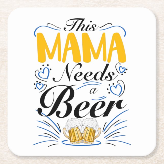 Diese Mama braucht ein Bier Rechteckiger Pappuntersetzer (Vorderseite)