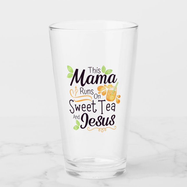 Diese Mama läuft auf dem süßen Tee und Jesus Glas (Vorderseite)