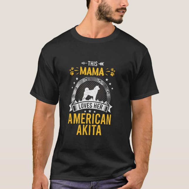 Diese Mama Liebe ihren amerikanischen Akita Hund L T-Shirt (Vorderseite)