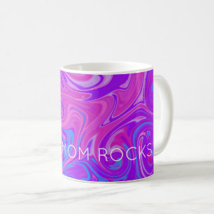 DIESE MAMA ROCKT Pink lackierter Marmor Kaffee Spa Kaffeetasse