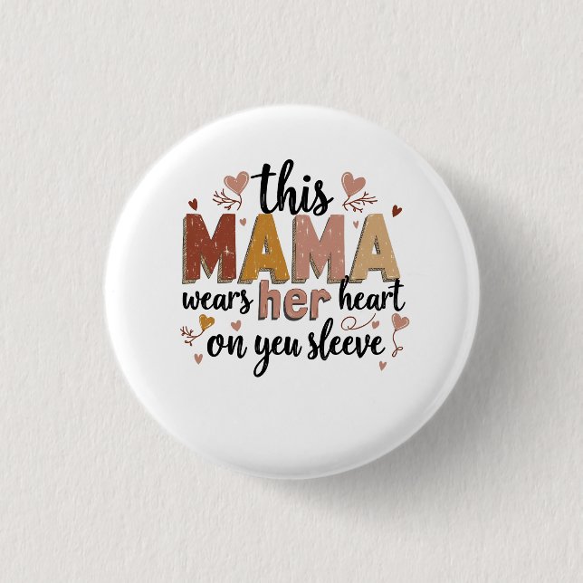 Diese Mama trägt ihr Herz am Schnabel Button (Vorderseite)