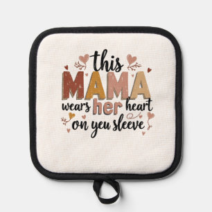 Diese Mama trägt ihr Herz am Schnabel Topflappen