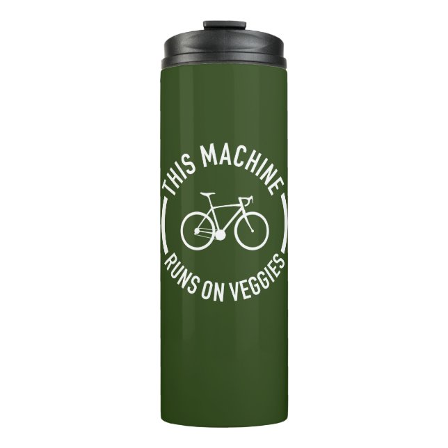 Diese Maschine fährt mit dem Fahrrad von Veggies Thermosbecher (Vorderseite)