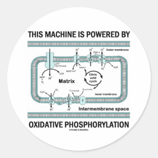 Diese Maschine wird durch oxidative Phosphorylieru Runder Aufkleber