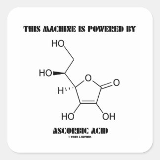 Diese Maschine wird mit Ascorbinsäure (Vit. C) bet Quadratischer Aufkleber