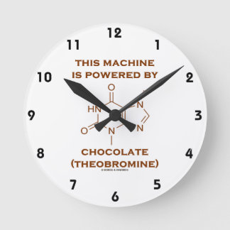 Diese Maschine wird mit Schokolade (Theobromin) be Runde Wanduhr