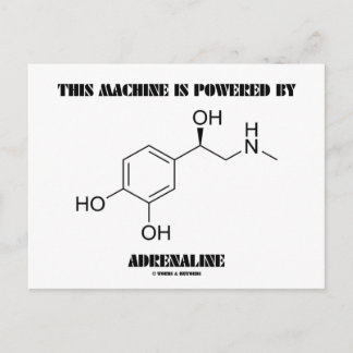 Diese Maschine wird von Adrenalin (Chemie) betrieb Postkarte