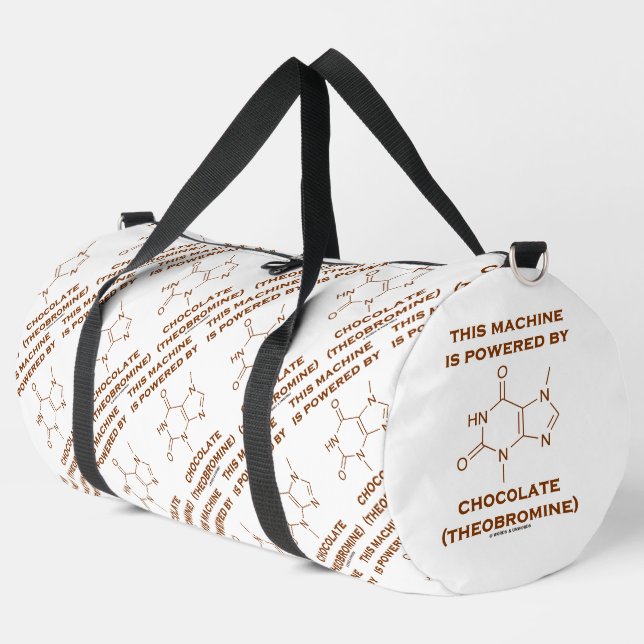Diese Maschine wird von Schokoladentheobromin ange Duffle Bag (Linke Ecke)