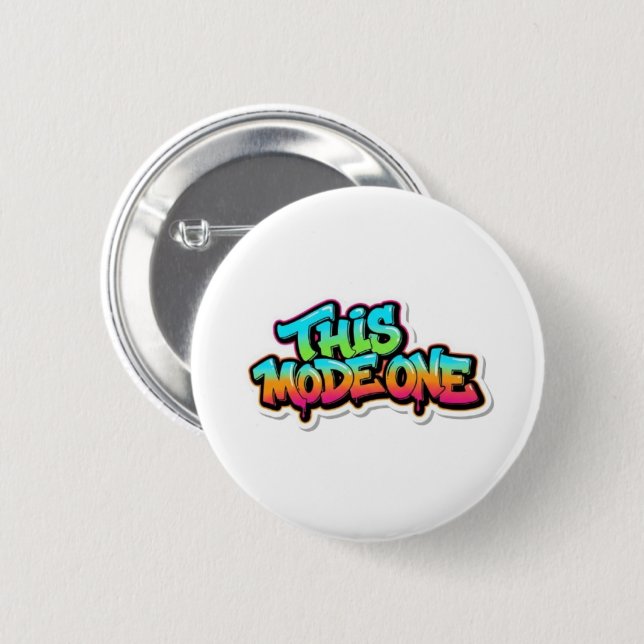 Diese Mode Eins Bunte Graffiti-Typografie Button (Vorne & Hinten)