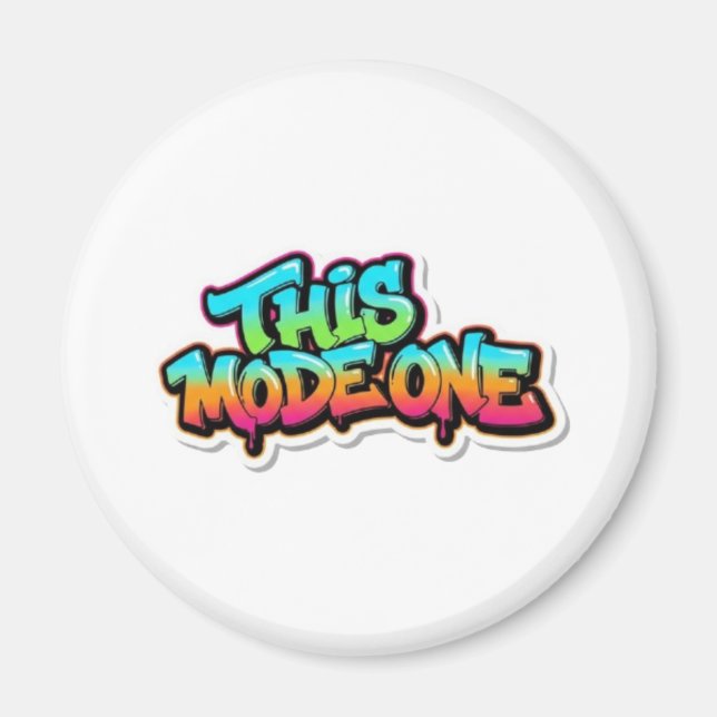 Diese Mode Eins Bunte Graffiti-Typografie Magnet (Vorne)