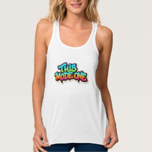 Diese Mode Eins Bunte Graffiti-Typografie Tank Top