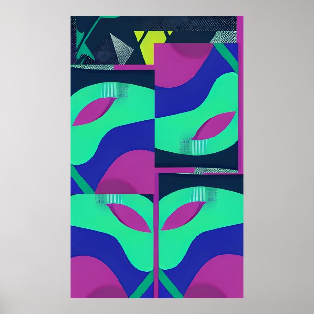 Diese neue Memphis Masquerade Wave Poster (Vorne)