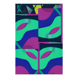 Diese neue Memphis Masquerade Wave Poster