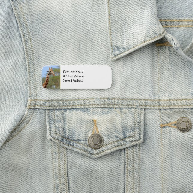 Diese Niedliche Giraffe Wildtierart Art Namensschild (Beispiel)