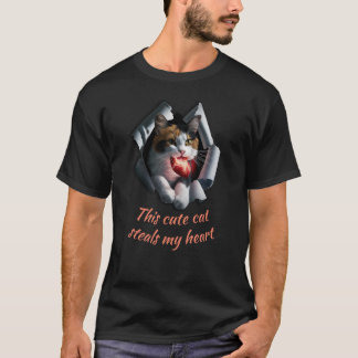 Diese niedliche Katze stiehlt mir das Herz (Person T-Shirt