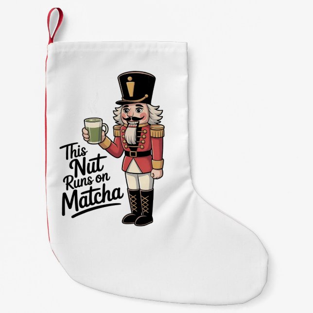 Diese Nut läuft auf Matcha Christmas Nutcracker Kleiner Weihnachtsstrumpf (Vorderseite)