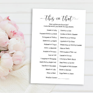 Diese oder jene Game Card Einladung